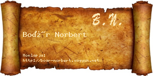 Boár Norbert névjegykártya